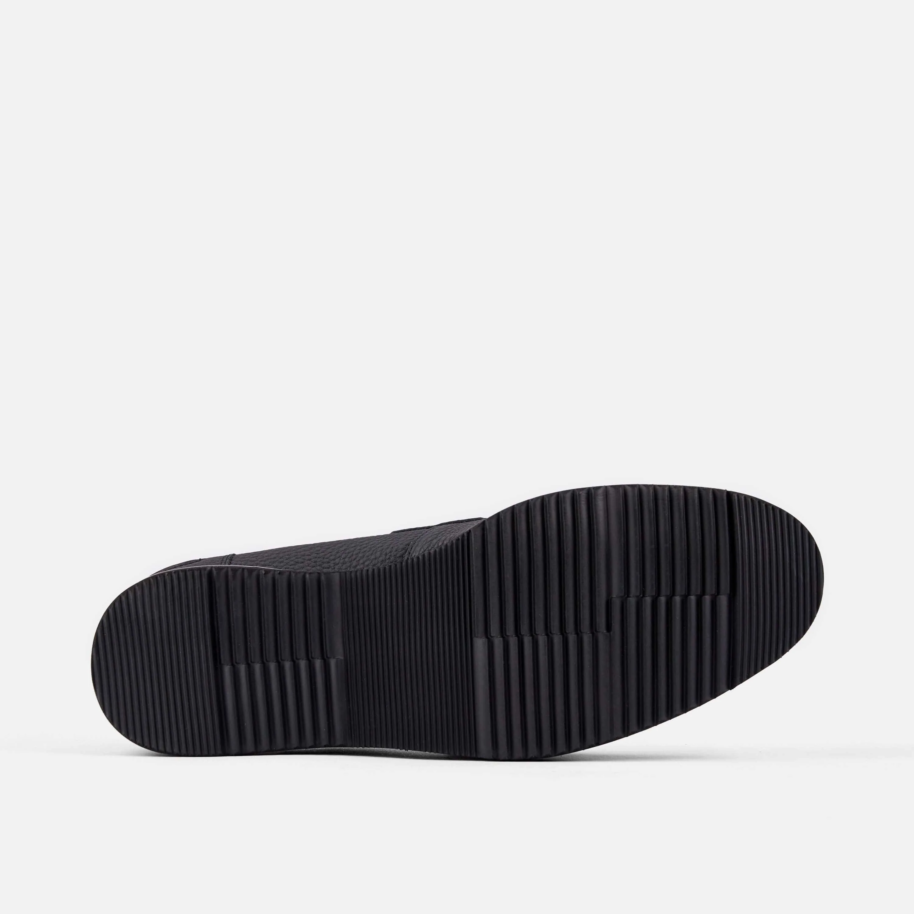 Abe Black and White Leather Penny Loafers - Image 5