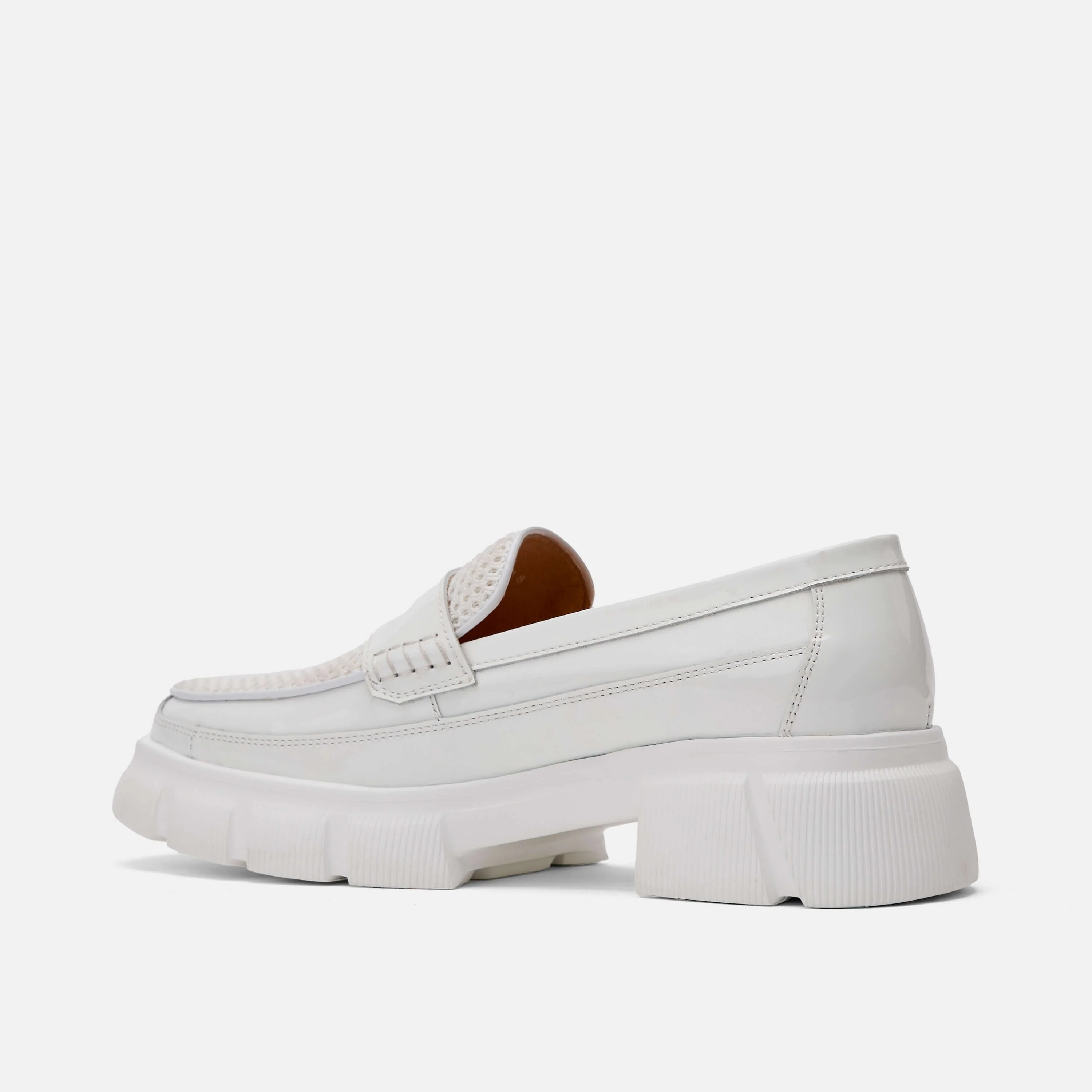 Ms. Calum White Patent Leather Penny Loafers - Image 4
