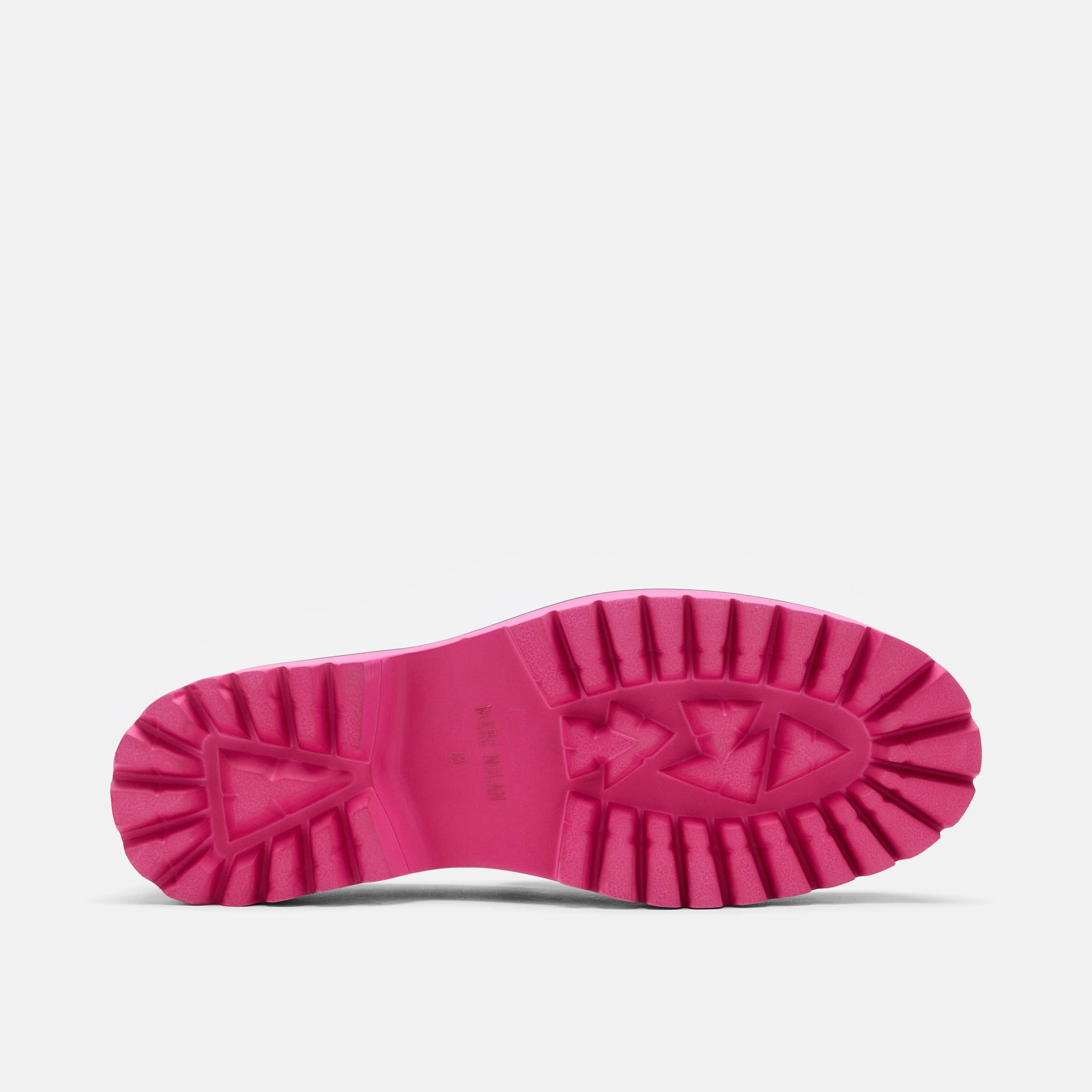 Ms. Journey Black/Pink Leather Lug Tassel Loafer - Image 6